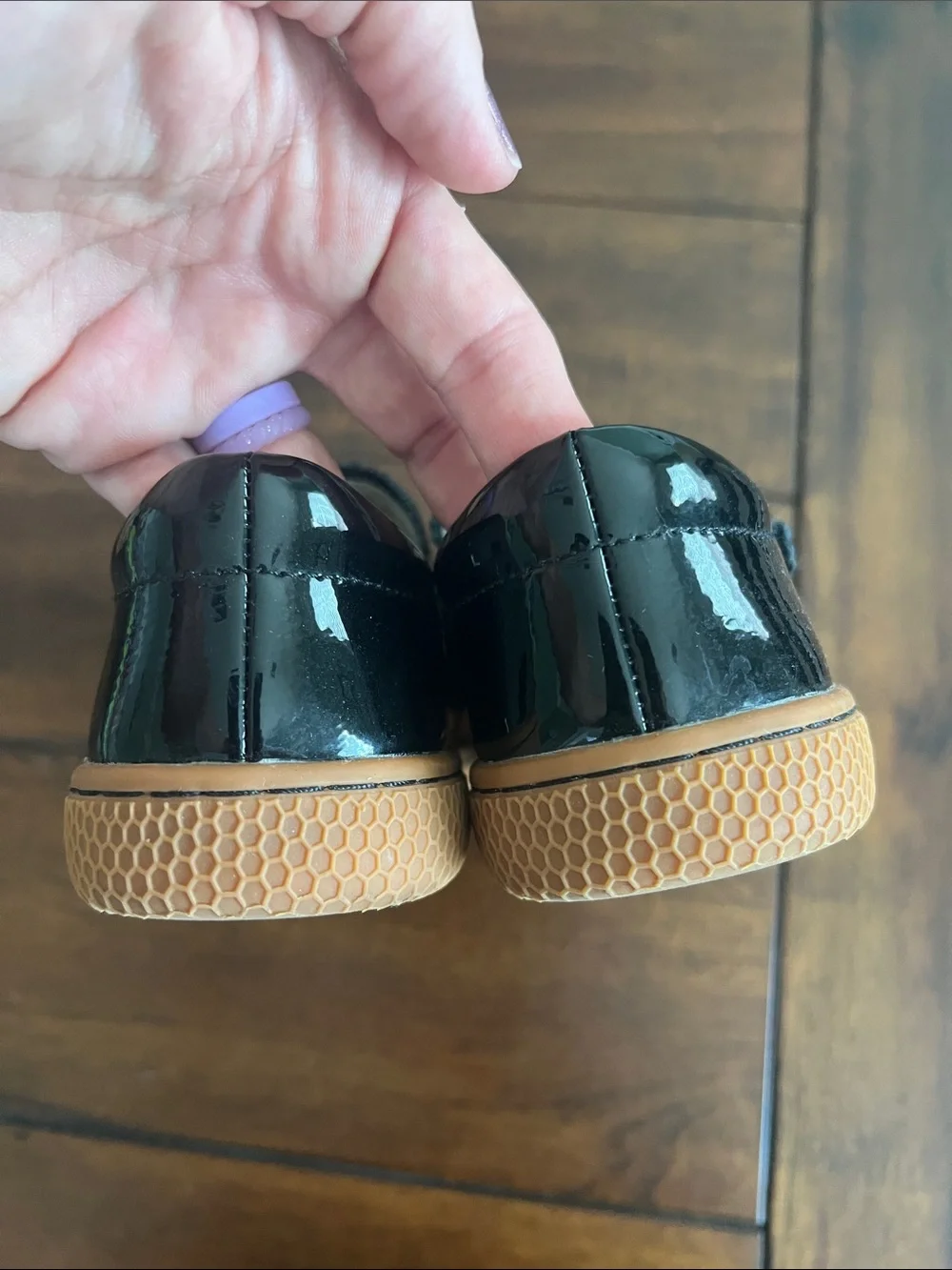 Livie & Luca Black Patent Mary Jane Shoes with Velcro Strap